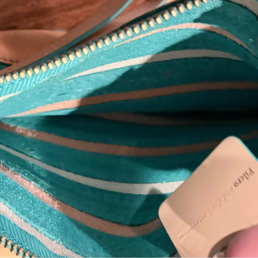 Anthropologie Pilcro and the Letterpress striped leather wristlet clutch